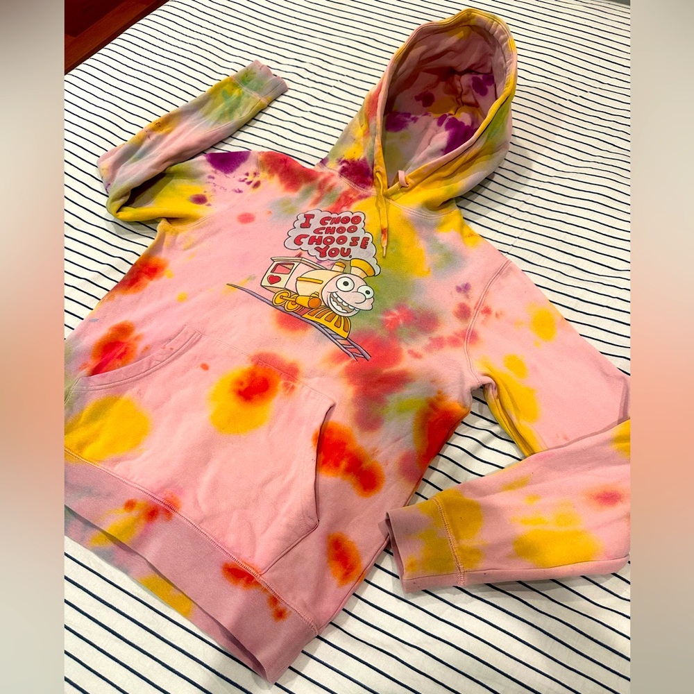 Redbubble Multicolor Tie-Dye Simpsons Valentines Hoodie